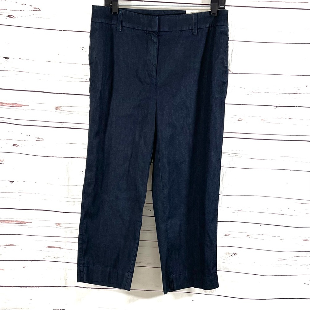 Chico’s‎ Black Label Denim Trouser Cropped Wide Leg Jeans Size 1 US 8-10/M